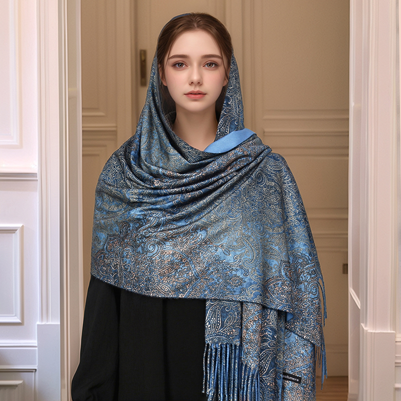 Cashmere Pashmina Wrap - Luxury Paisley Pashmina Shawl Scarf Women