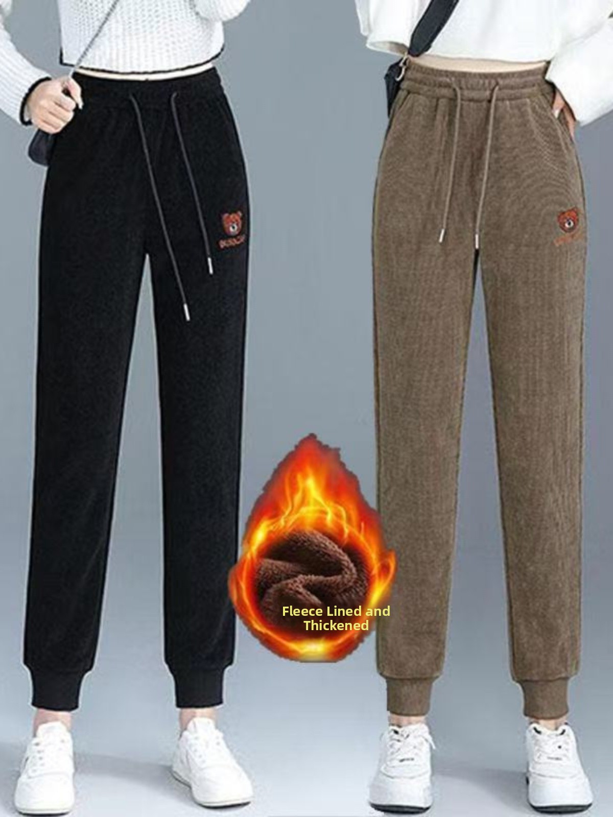 High Waist Fleece Lined Thick  - Corduroy Pant Warm 리뷰 및 가격