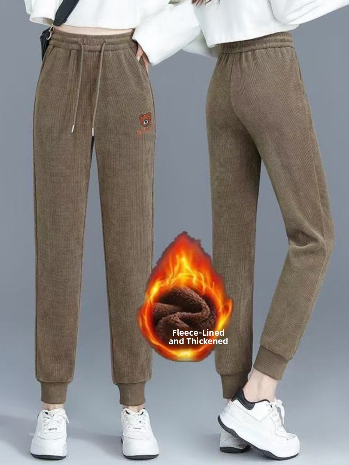 High Waist Fleece Lined Thick  - Corduroy Pant Warm 리뷰 및 가격