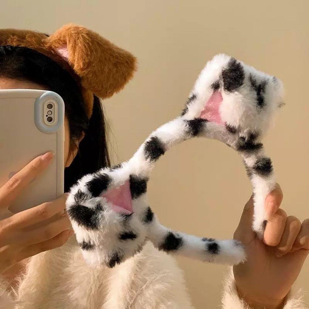 Spotted Dogs Folded Ear Hairba - Winter Headband Fleece 리뷰 및 가격
