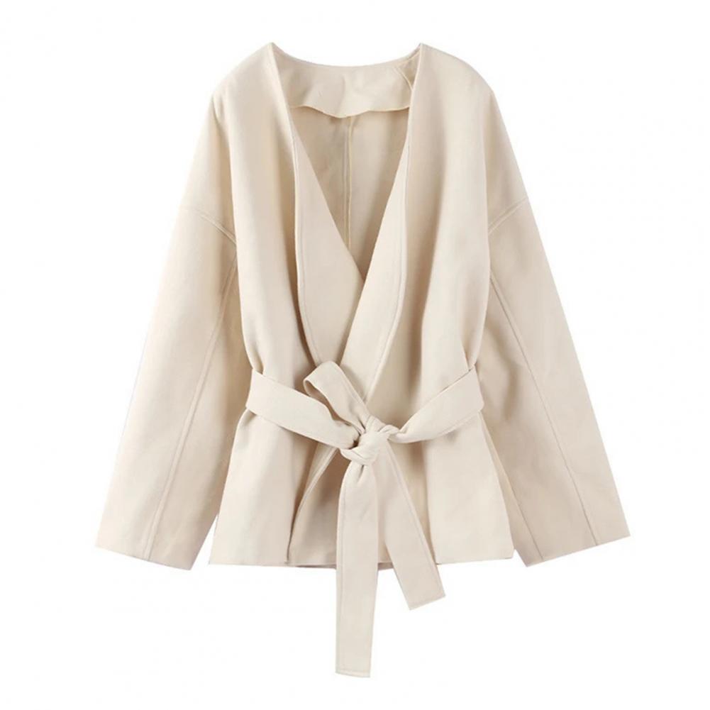 Lace-up Waist Jacket Stylish W - Wool Coat Peacoat 리뷰 및 가격