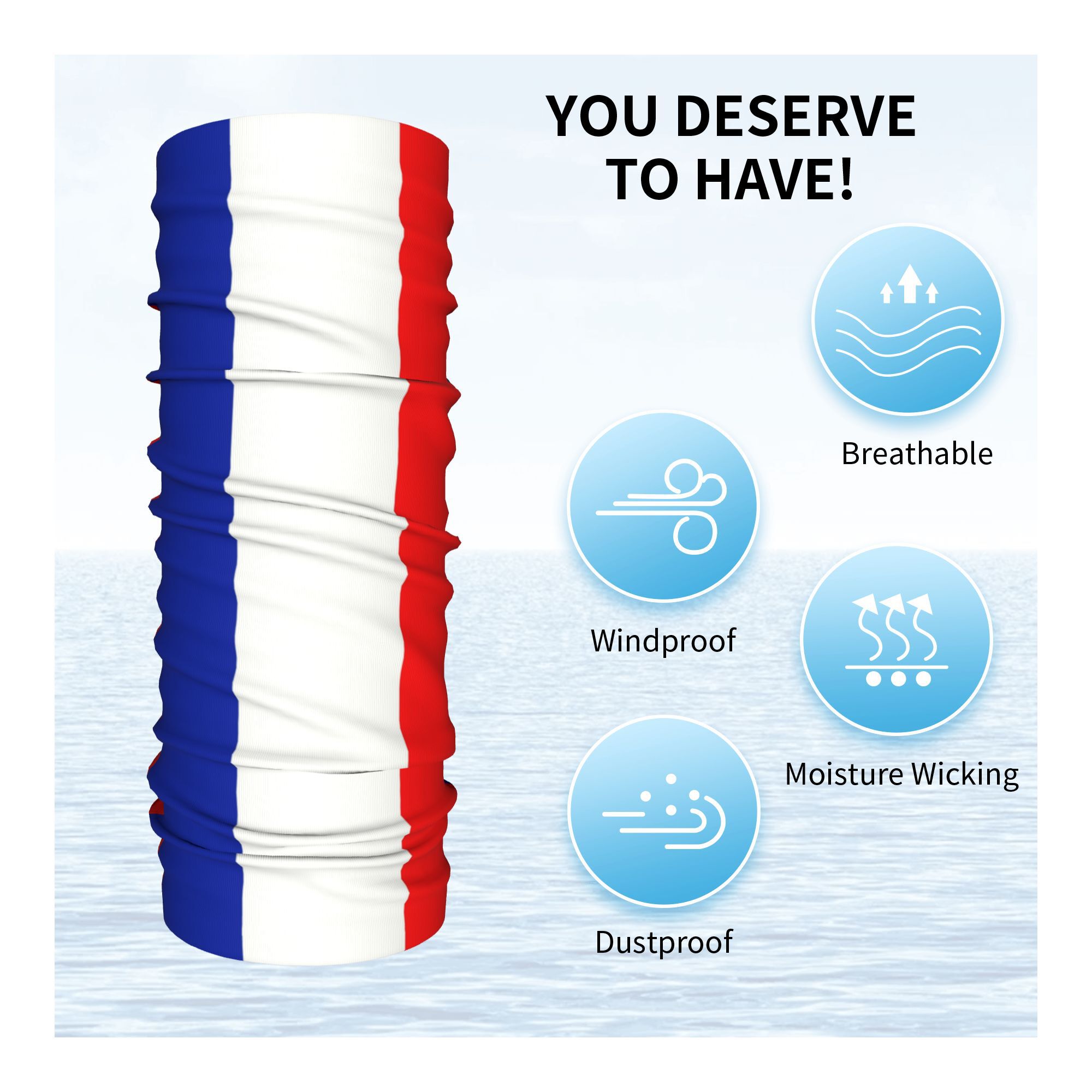 Custom French Flag France Band - Neck Gaiter Fleece 리뷰 및 가격