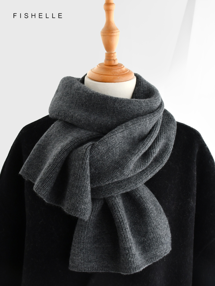 Gray solid color cashmere scar - Wool Scarf Men 리뷰 및 가격