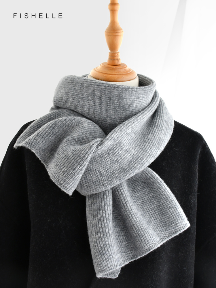 Gray solid color cashmere scar - Wool Scarf Men 리뷰 및 가격