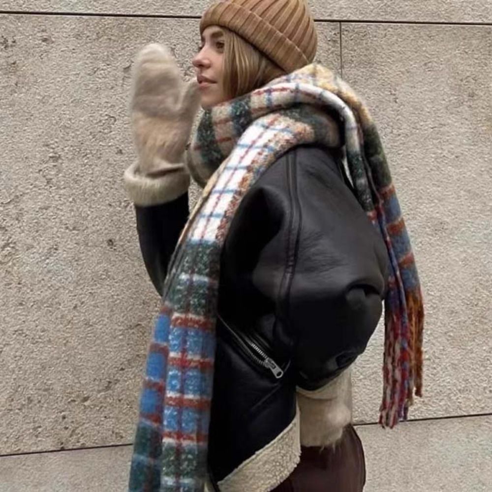 Retro Tassel Plaid Wool Scarf  - Wool Scarf Men 리뷰 및 가격