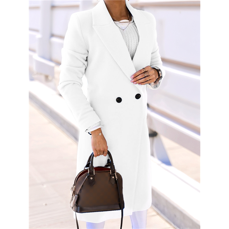 CYCLI-Women Long Wool Coats Fo - Wool Coat Peacoat 리뷰 및 가격