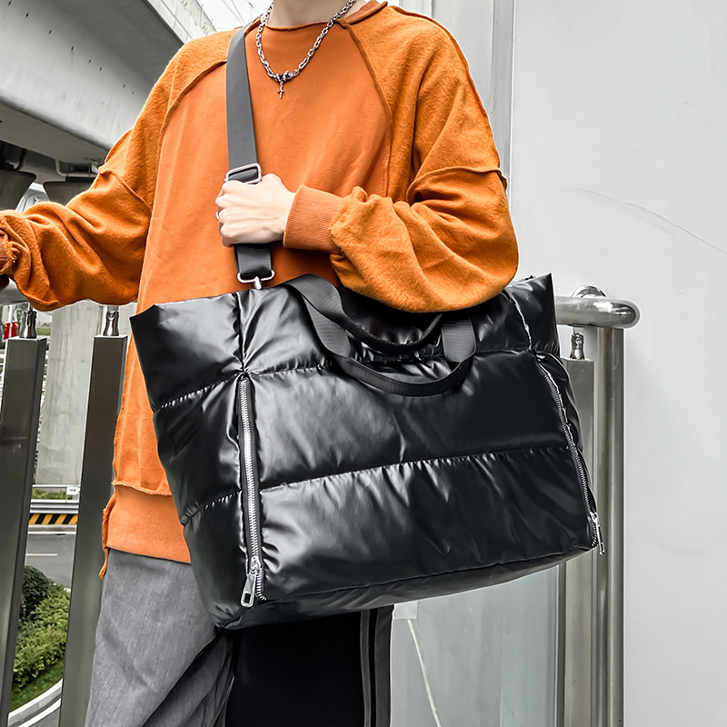 Women Y2k Silver Shoulder Bag  - Down Jacket Packable 리뷰 및 가격