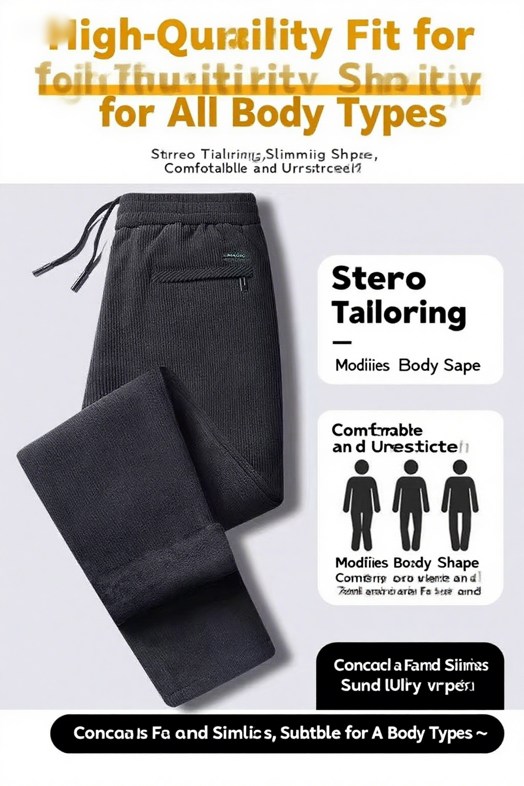 Black gray men's corduroy and  - Corduroy Pant Warm 리뷰 및 가격