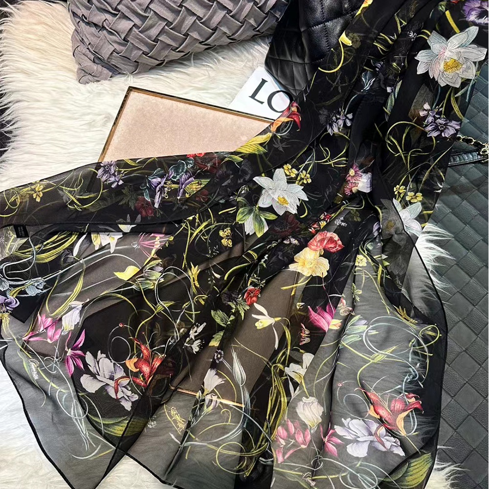BYSIFA|New Black Pure Silk Wom - Shawl Wrap Winter 리뷰 및 가격
