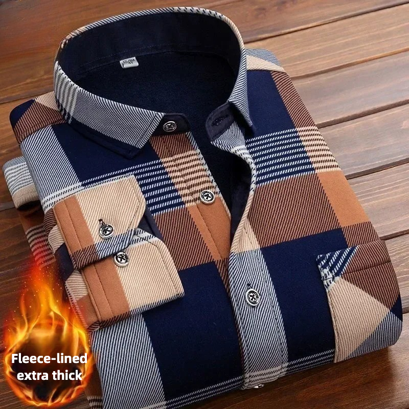 2025 Men's Winter Warm Long Sl - Flannel Shirt Lined 리뷰 및 가격