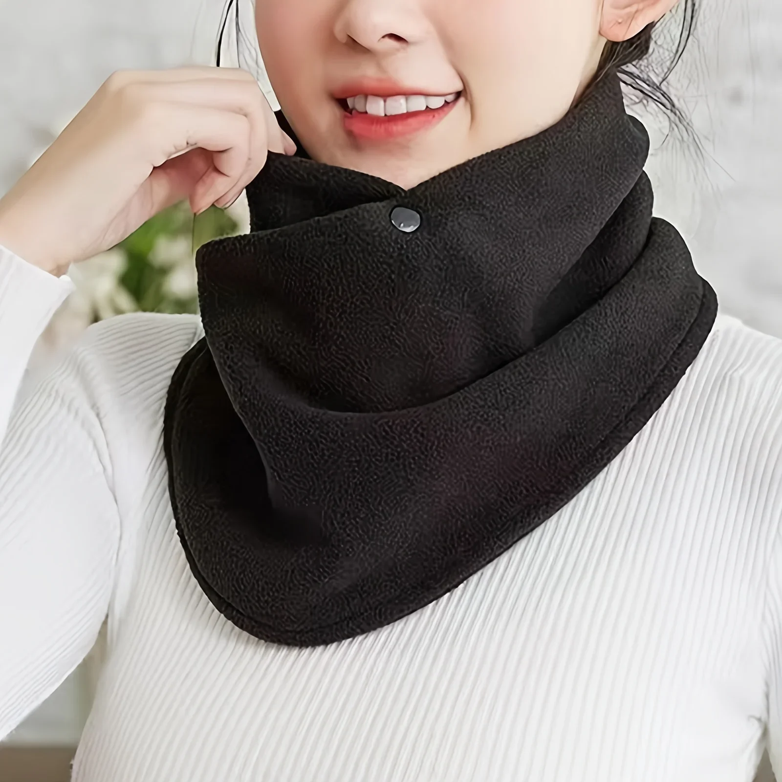 Classic Solid Color Snap Neck  - Neck Gaiter Fleece 리뷰 및 가격