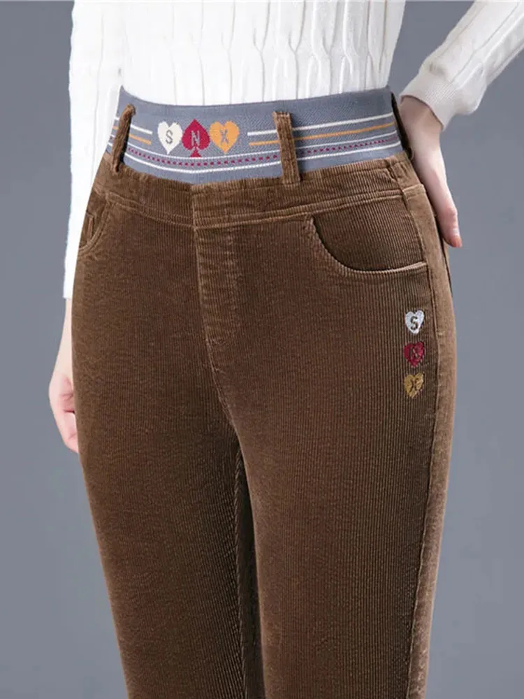 Winter Thicken Plush Lined Pen - Corduroy Pant Warm 리뷰 및 가격