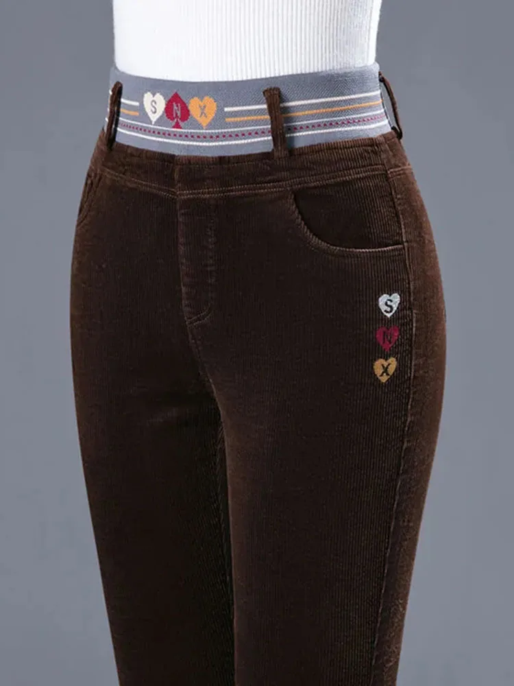 Winter Thicken Plush Lined Pen - Corduroy Pant Warm 리뷰 및 가격