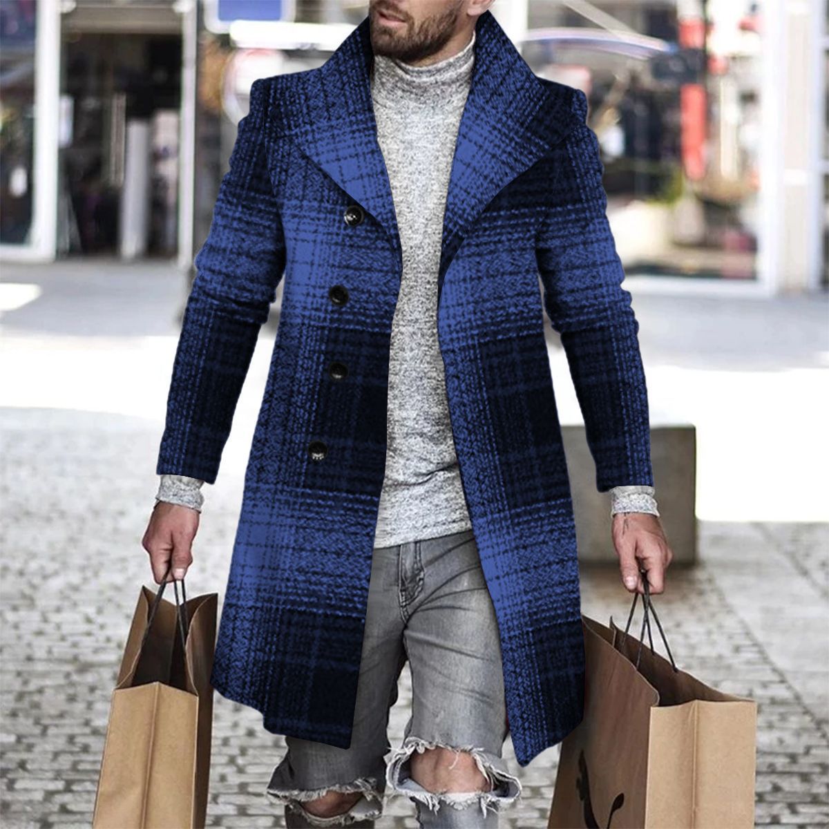 2025 Long Coat Men Mens Wool J - Wool Coat Peacoat 리뷰 및 가격