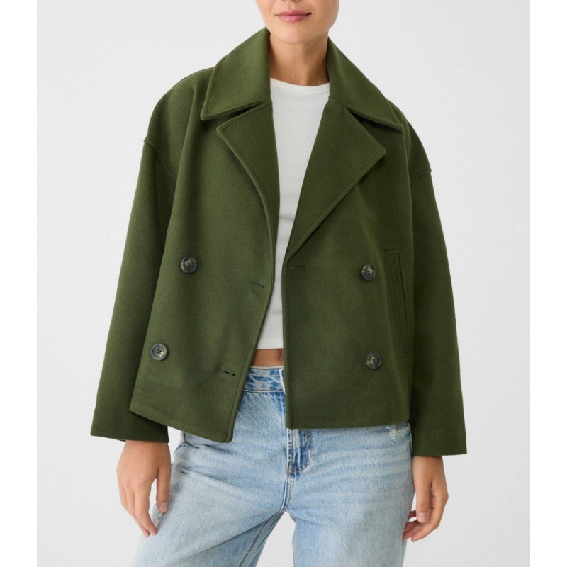 Women's Oversized Double Breas - Wool Coat Peacoat 리뷰 및 가격