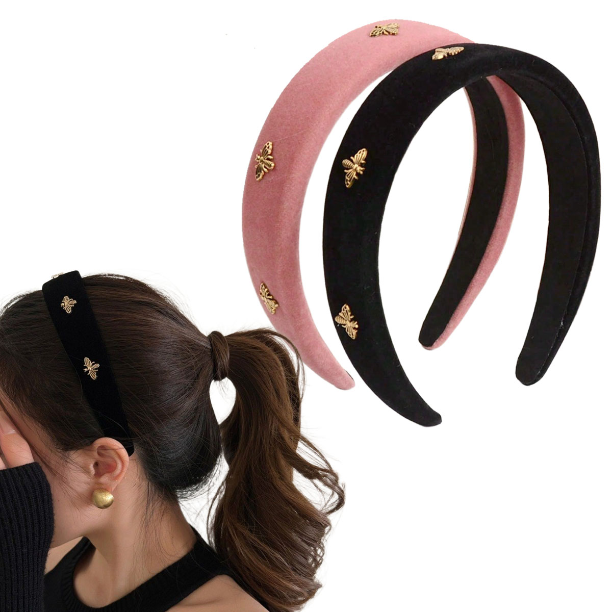 Little Bee Black Velvet Headba - Winter Headband Fleece 리뷰 및 가격