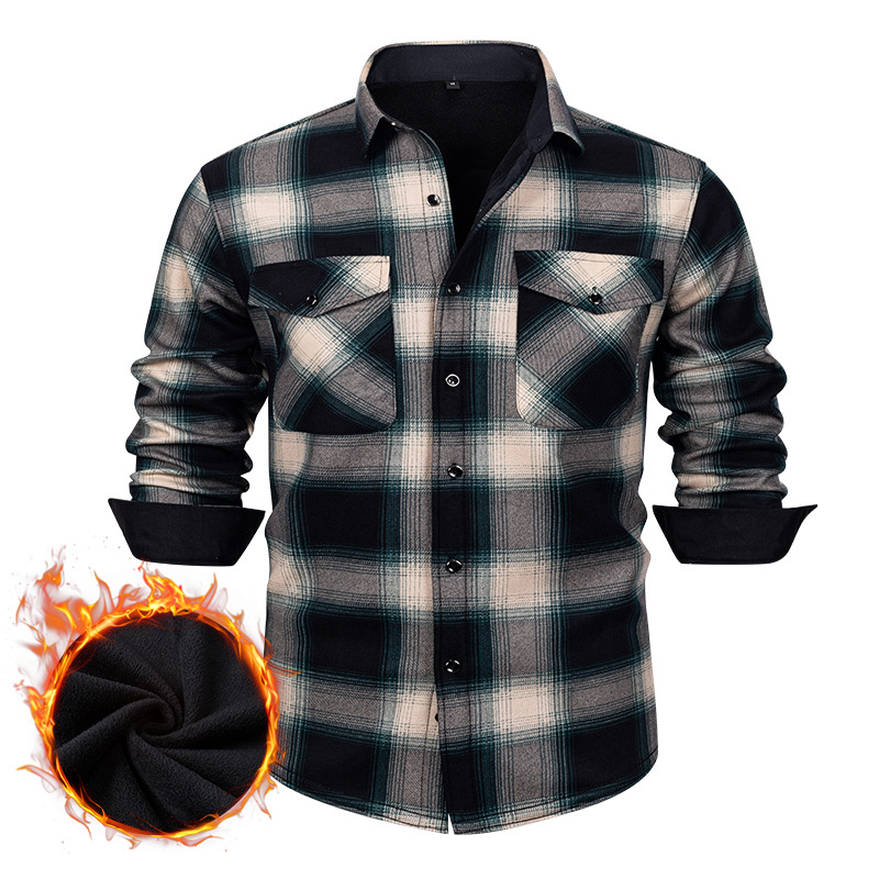 Mens Flannel Plaid Shirt Long  - Flannel Shirt Lined 리뷰 및 가격