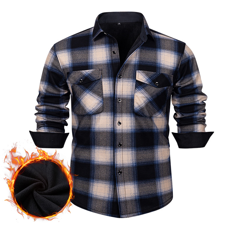 Mens Flannel Plaid Shirt Long  - Flannel Shirt Lined 리뷰 및 가격