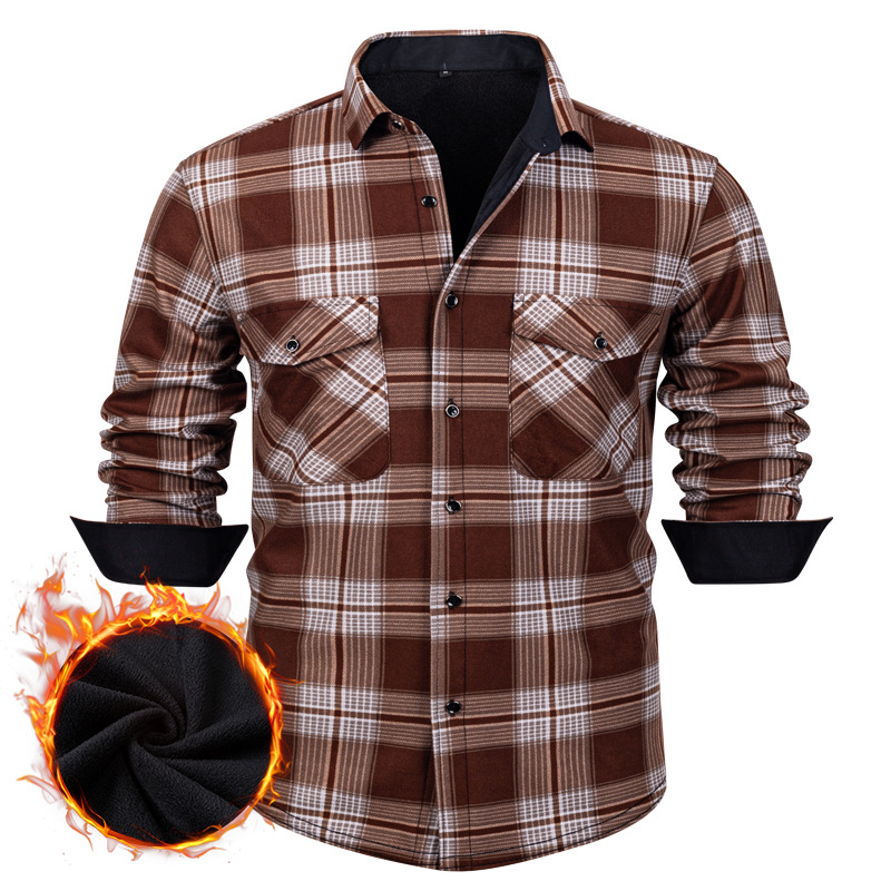 Mens Flannel Plaid Shirt Long  - Flannel Shirt Lined 리뷰 및 가격