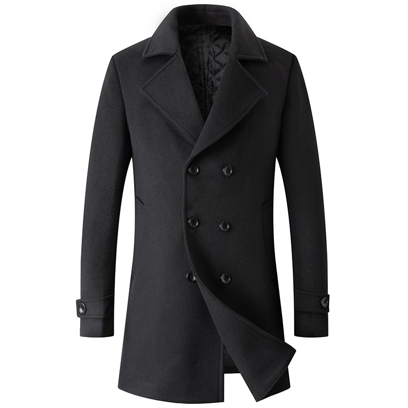 Double Breasted Coat Men Peaco - Wool Coat Peacoat 리뷰 및 가격