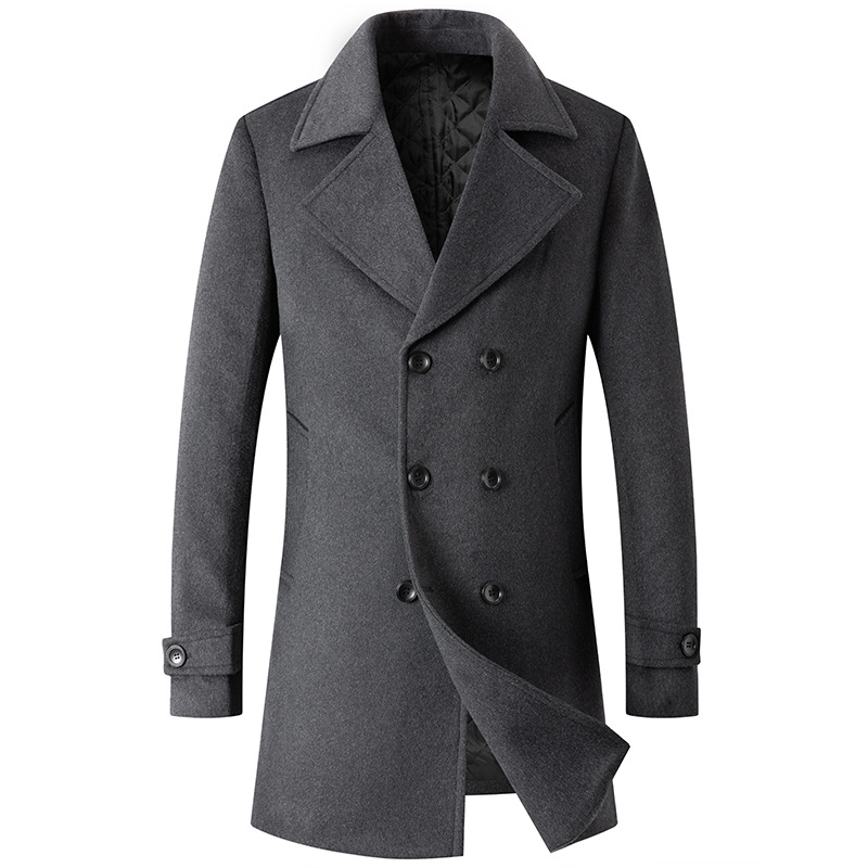 Double Breasted Coat Men Peaco - Wool Coat Peacoat 리뷰 및 가격